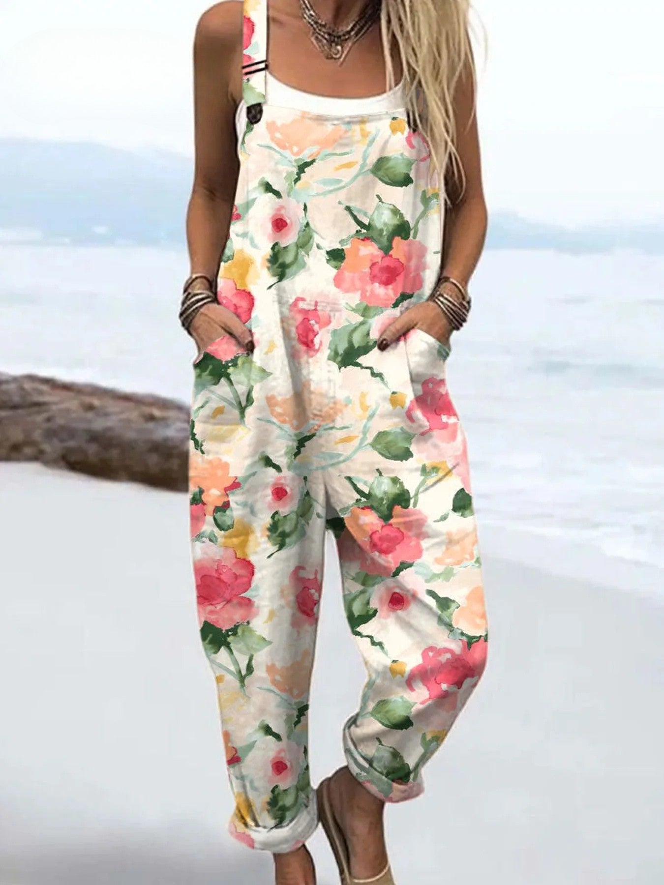 LW | Vintage Cvetlični Jumpsuit za Ženske - Brezskrbna stil in udobje čez ves dan