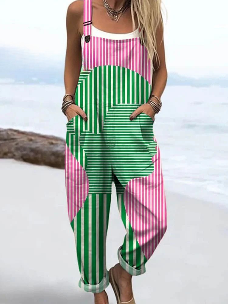 LW | Vintage Cvetlični Jumpsuit za Ženske - Brezskrbna stil in udobje ves dan