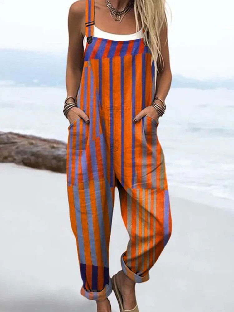 LW | Vintage Cvetlični Jumpsuit za Ženske - Brezskrbni stil in udobje čez ves dan