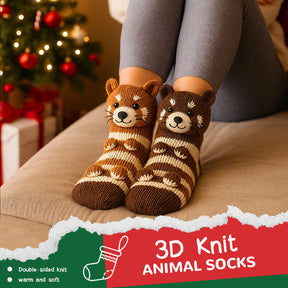 🎅Julera 49% rabatt 🎄3D-stickade djurstrumpor