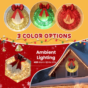 🎄 Jetzt im Vorverkauf! 🎀✨ Großer, beleuchteter Weihnachtskranz für den Außenbereich