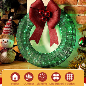 🎄 Jetzt im Vorverkauf! 🎀✨ Großer, beleuchteter Weihnachtskranz für den Außenbereich