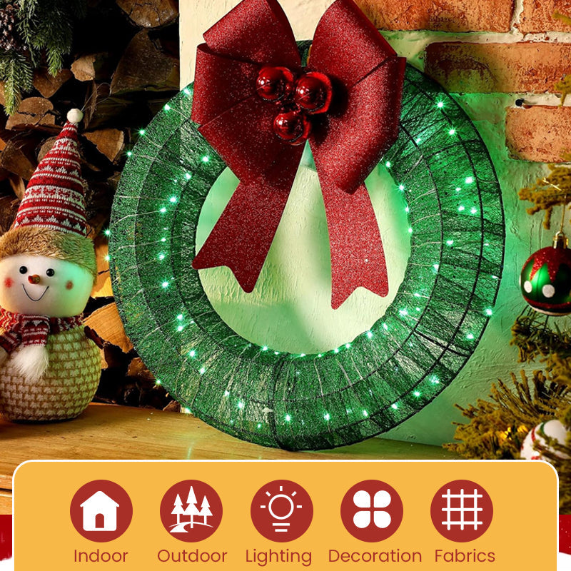 🎄 Jetzt im Vorverkauf! 🎀✨ Großer, beleuchteter Weihnachtskranz für den Außenbereich