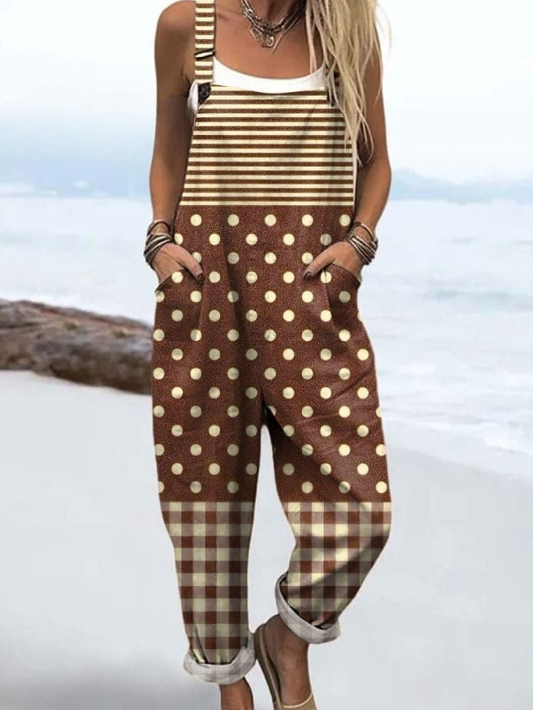 LW | Vintage Cvetlični Jumpsuit za Ženske - Enostilen Slog in Udobje čez Cel Dan