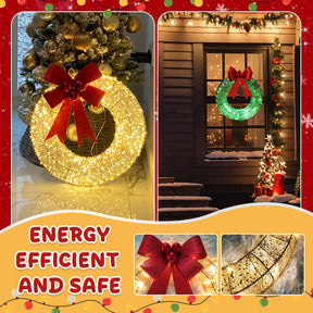 🎄 Jetzt im Vorverkauf! 🎀✨ Großer, beleuchteter Weihnachtskranz für den Außenbereich