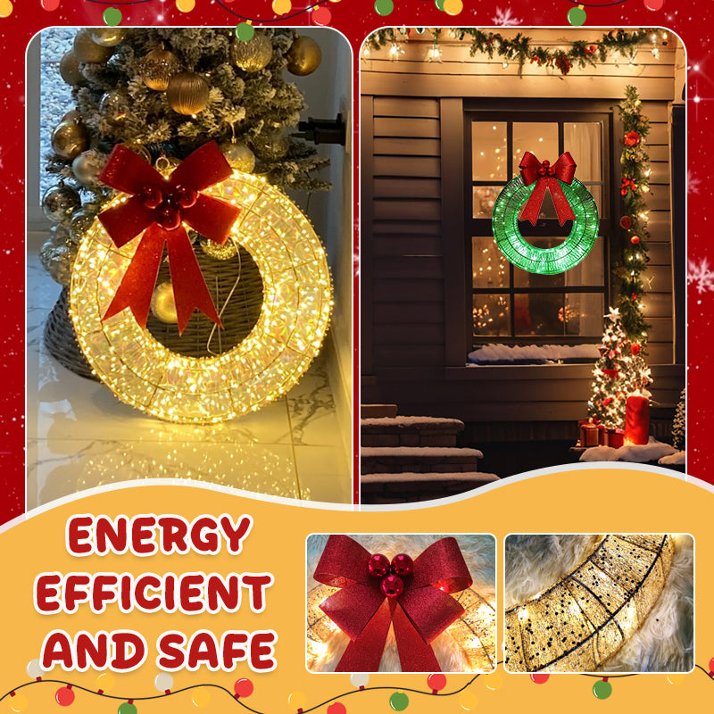 🎄 Jetzt im Vorverkauf! 🎀✨ Großer, beleuchteter Weihnachtskranz für den Außenbereich