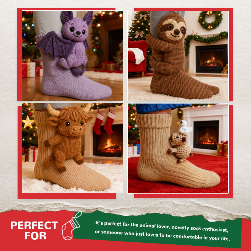 🎅Julera 49% rabatt 🎄3D-stickade djurstrumpor