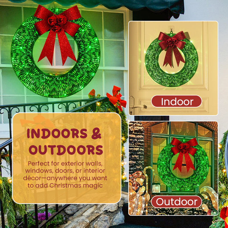 🎄 Jetzt im Vorverkauf! 🎀✨ Großer, beleuchteter Weihnachtskranz für den Außenbereich