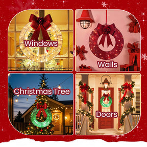 🎄 Jetzt im Vorverkauf! 🎀✨ Großer, beleuchteter Weihnachtskranz für den Außenbereich