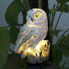 Solarbetriebene Gartenlampe in Eulenform