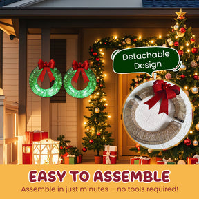 🎄 Jetzt im Vorverkauf! 🎀✨ Großer, beleuchteter Weihnachtskranz für den Außenbereich