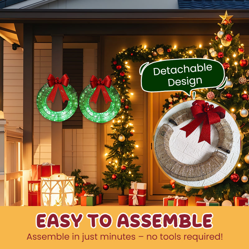 🎄 Jetzt im Vorverkauf! 🎀✨ Großer, beleuchteter Weihnachtskranz für den Außenbereich