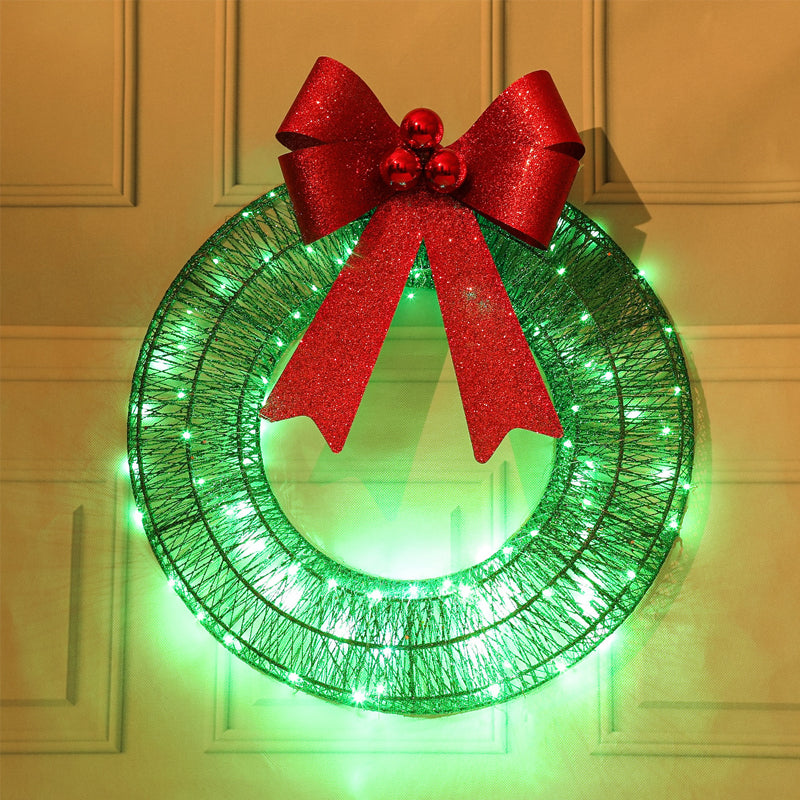 🎄 Jetzt im Vorverkauf! 🎀✨ Großer, beleuchteter Weihnachtskranz für den Außenbereich