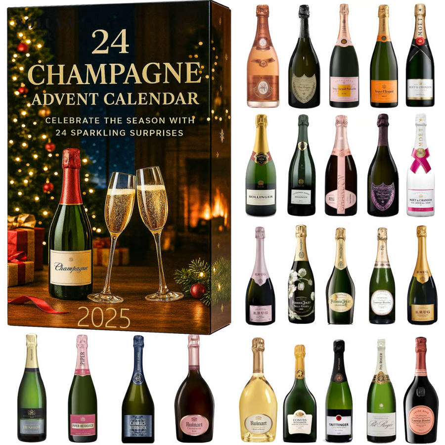 Adventskalender mit Champagner 2025 – 24 Tage voller Spaß und Freude 🥂🎄