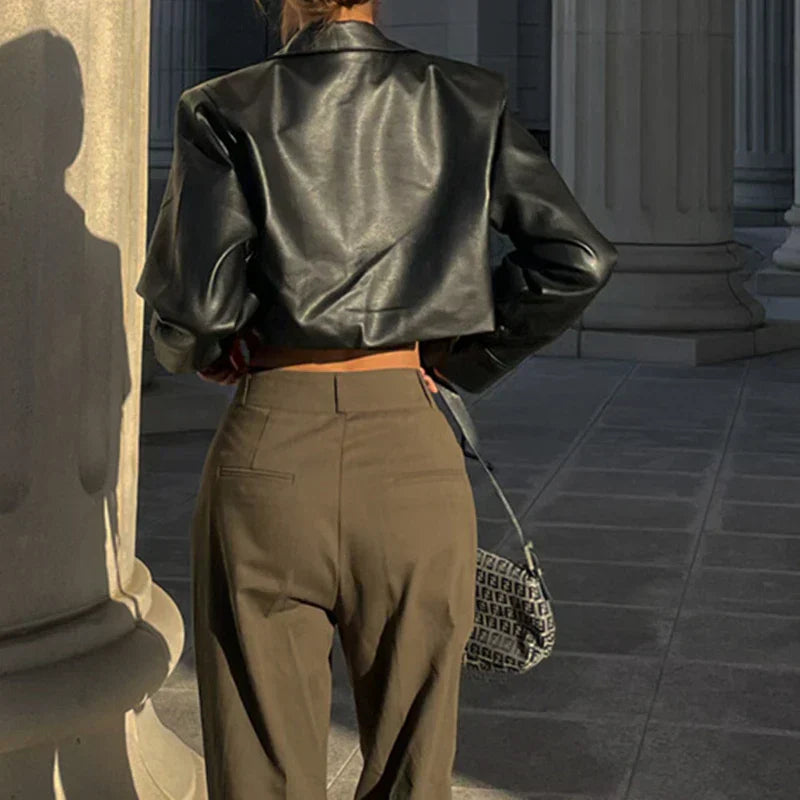 Élise™ | Elegantna jakna iz umetnega usnja