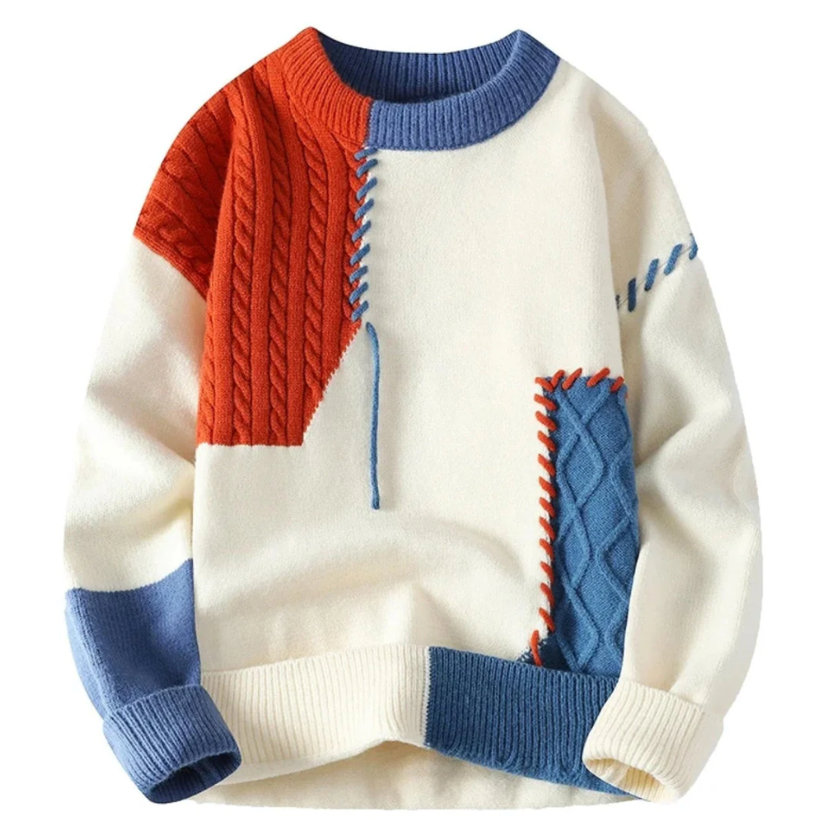 Bruno - Pulover Patchwork Udoben