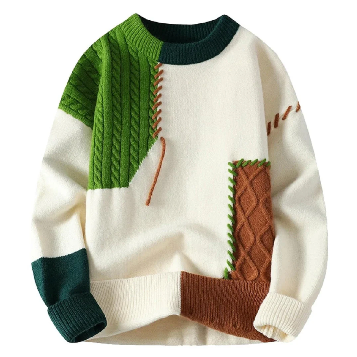 Bruno - Pulover Patchwork Udoben