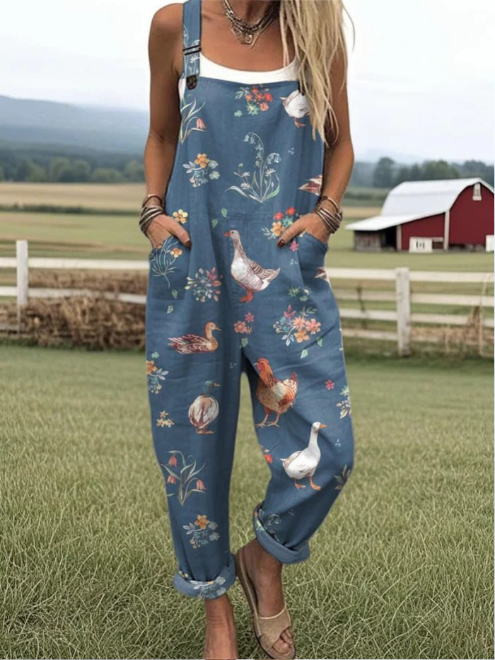 Chelsea™ – Umetniški Bombažni Jumpsuit