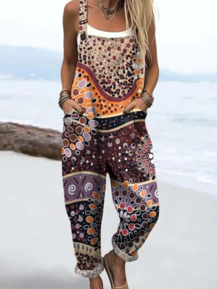 Katherina™ – Umetniški Bombažni Jumpsuit