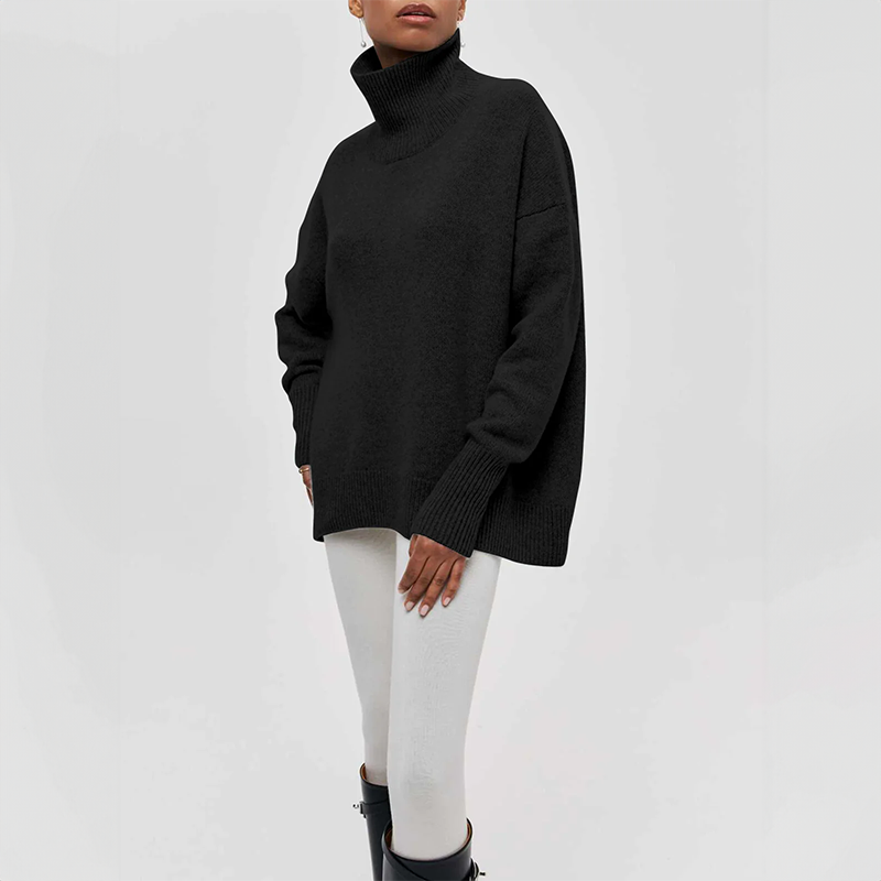 Amelia | Eleganten pleteni pulover z visokim ovratnikom