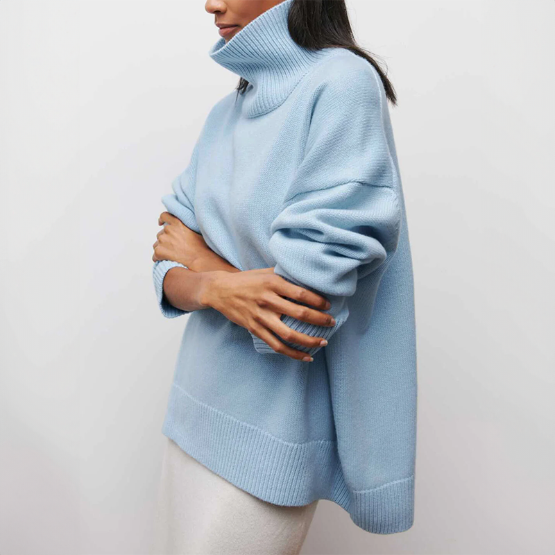 Amelia | Eleganten pleteni pulover z visokim ovratnikom