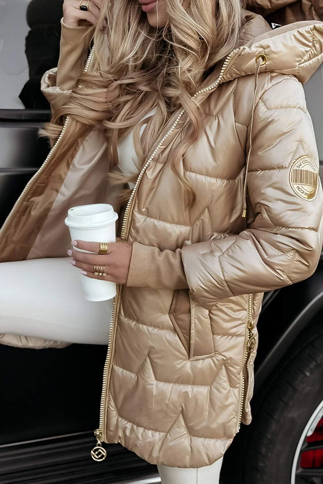 Ana™  | Eleganten zimski plašč s kapuco in podlogo