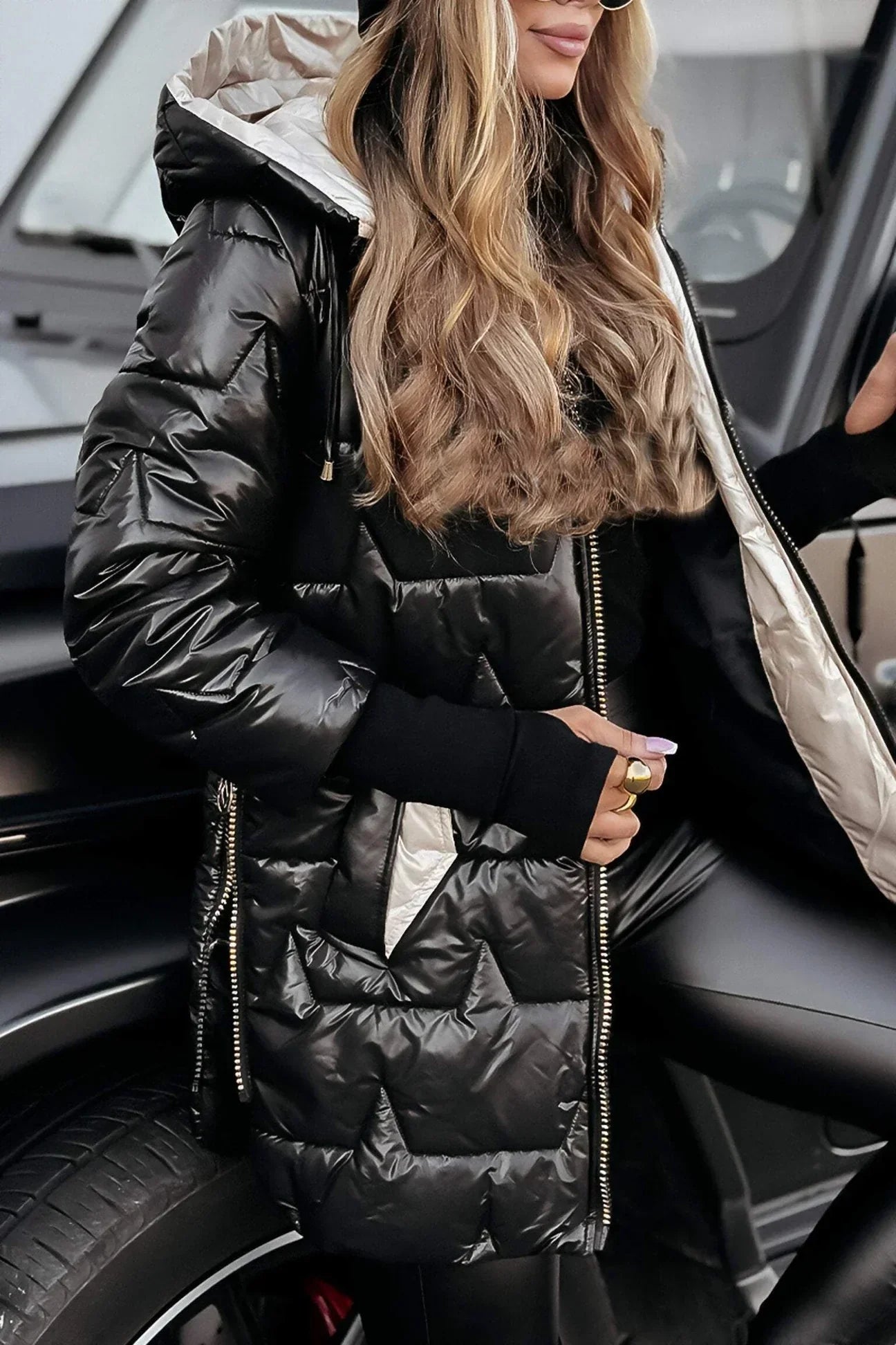 Ana™  | Eleganten zimski plašč s kapuco in podlogo